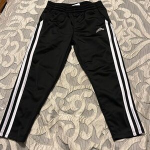 Adidas black w/white tapered sweat pants